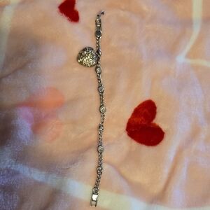 Brighton Elegant Silver Heart Charm Bracelet
